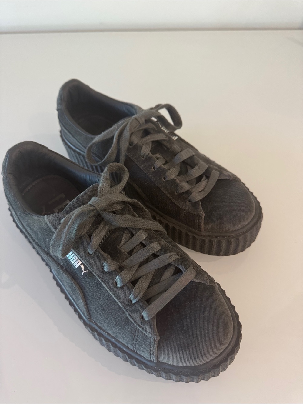 Puma x Fenty by Rihanna Creeper Velvet Glacier Gray Size 7 (EU 37.5) - Picture 3 of 14
